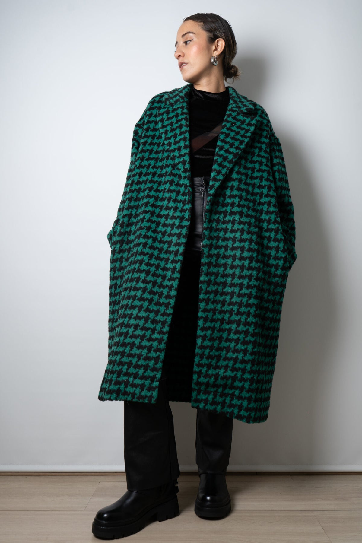 Chaquetón Lanilla - Verde con negro