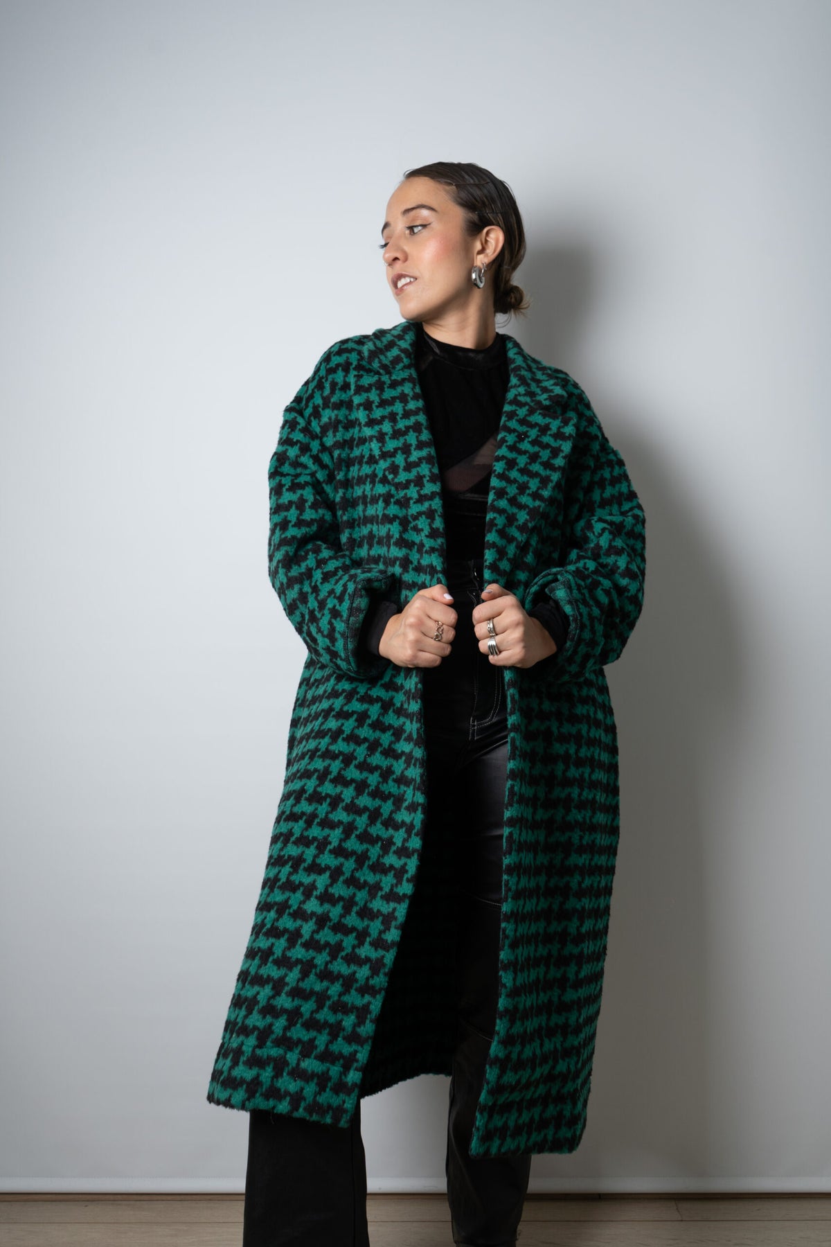 Chaquetón Lanilla - Verde con negro