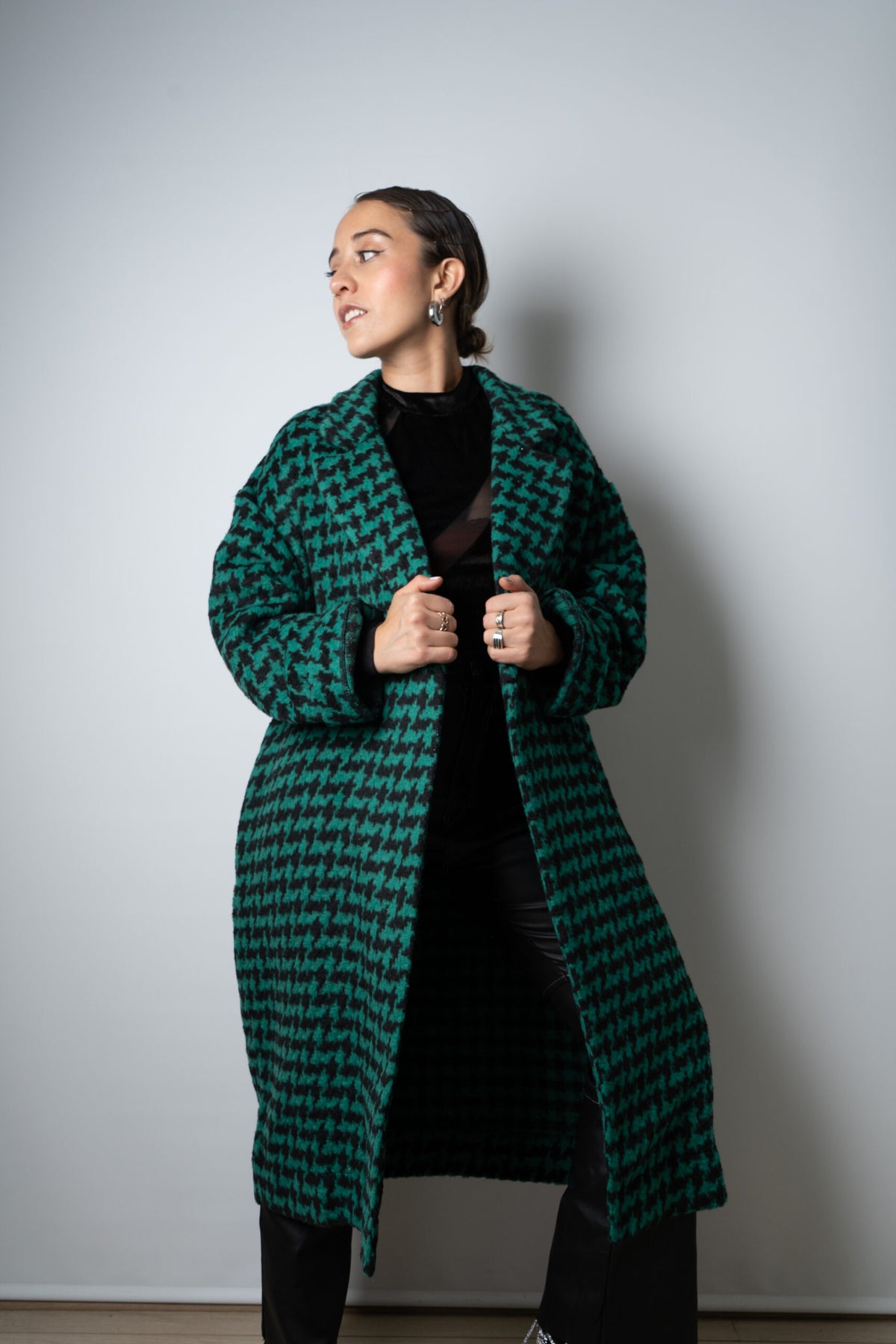 Chaquetón Lanilla - Verde con negro