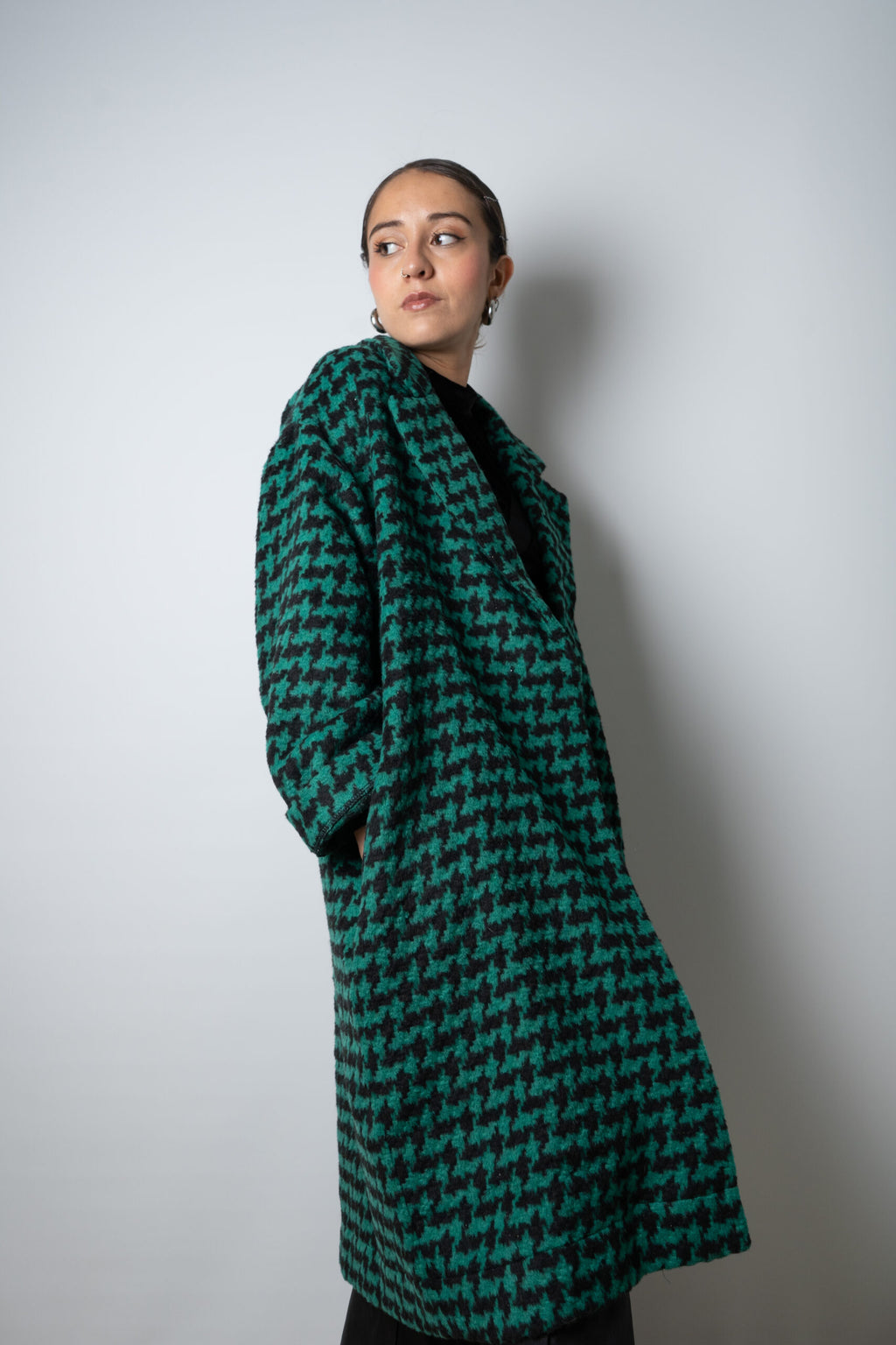 Chaquetón Lanilla - Verde con negro