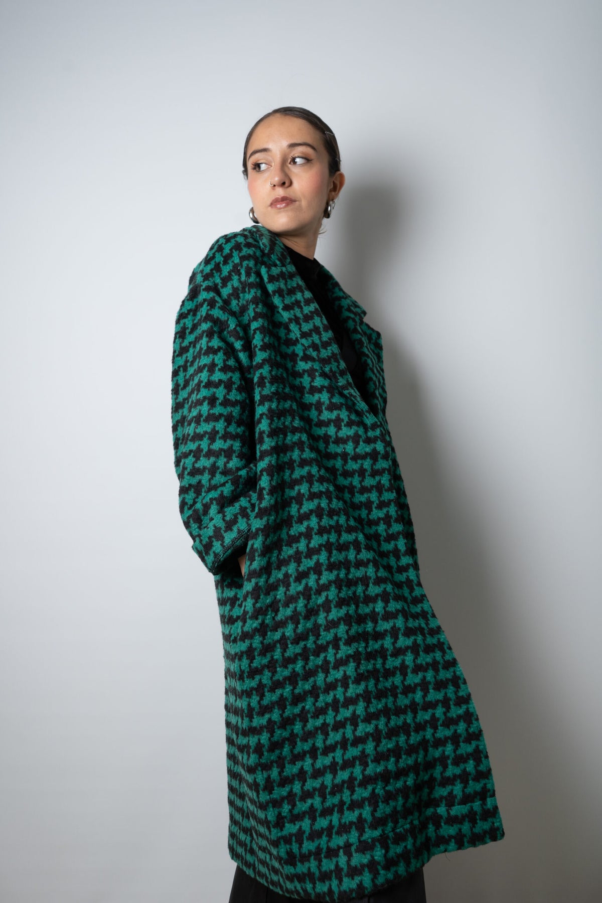 Chaquetón Lanilla - Verde con negro