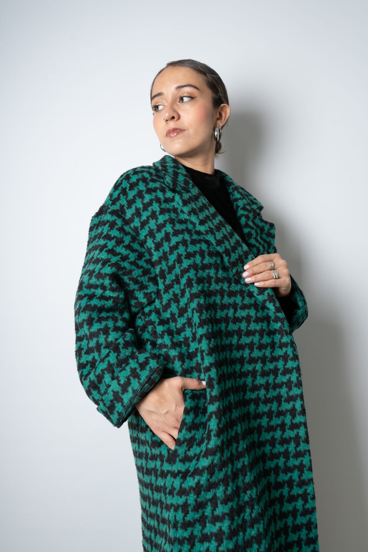 Chaquetón Lanilla - Verde con negro