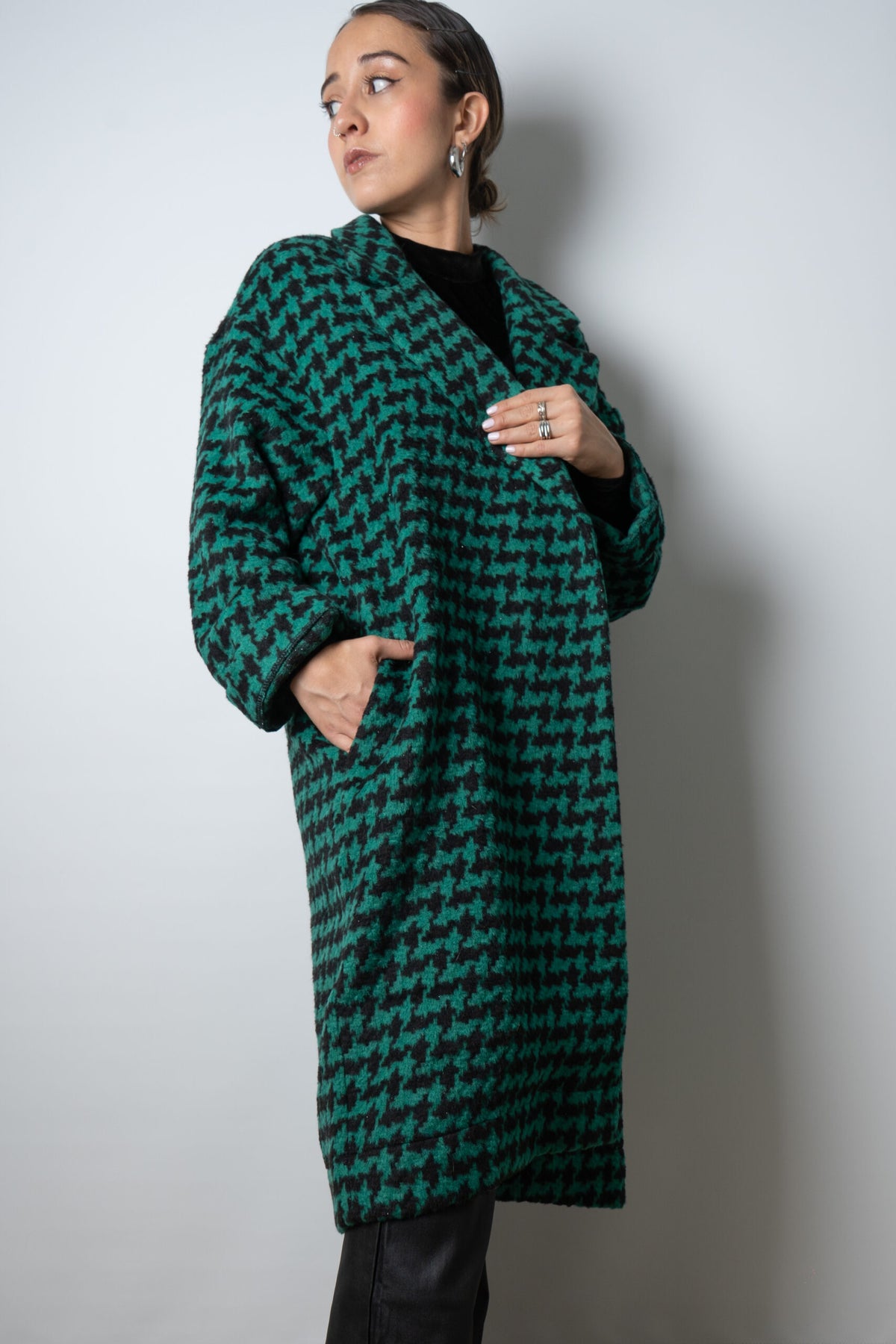 Chaquetón Lanilla - Verde con negro