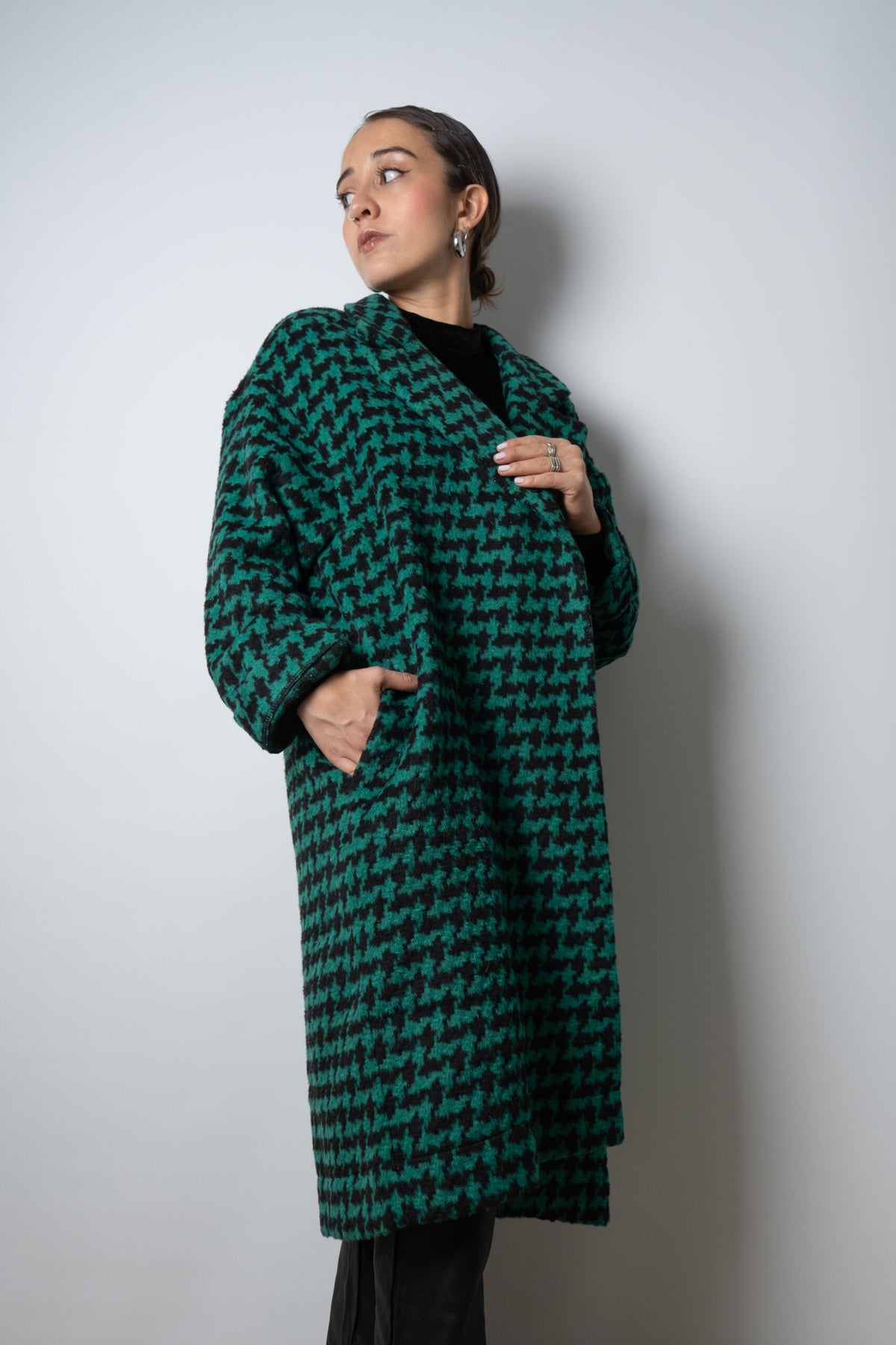 Chaquetón Lanilla - Verde con negro