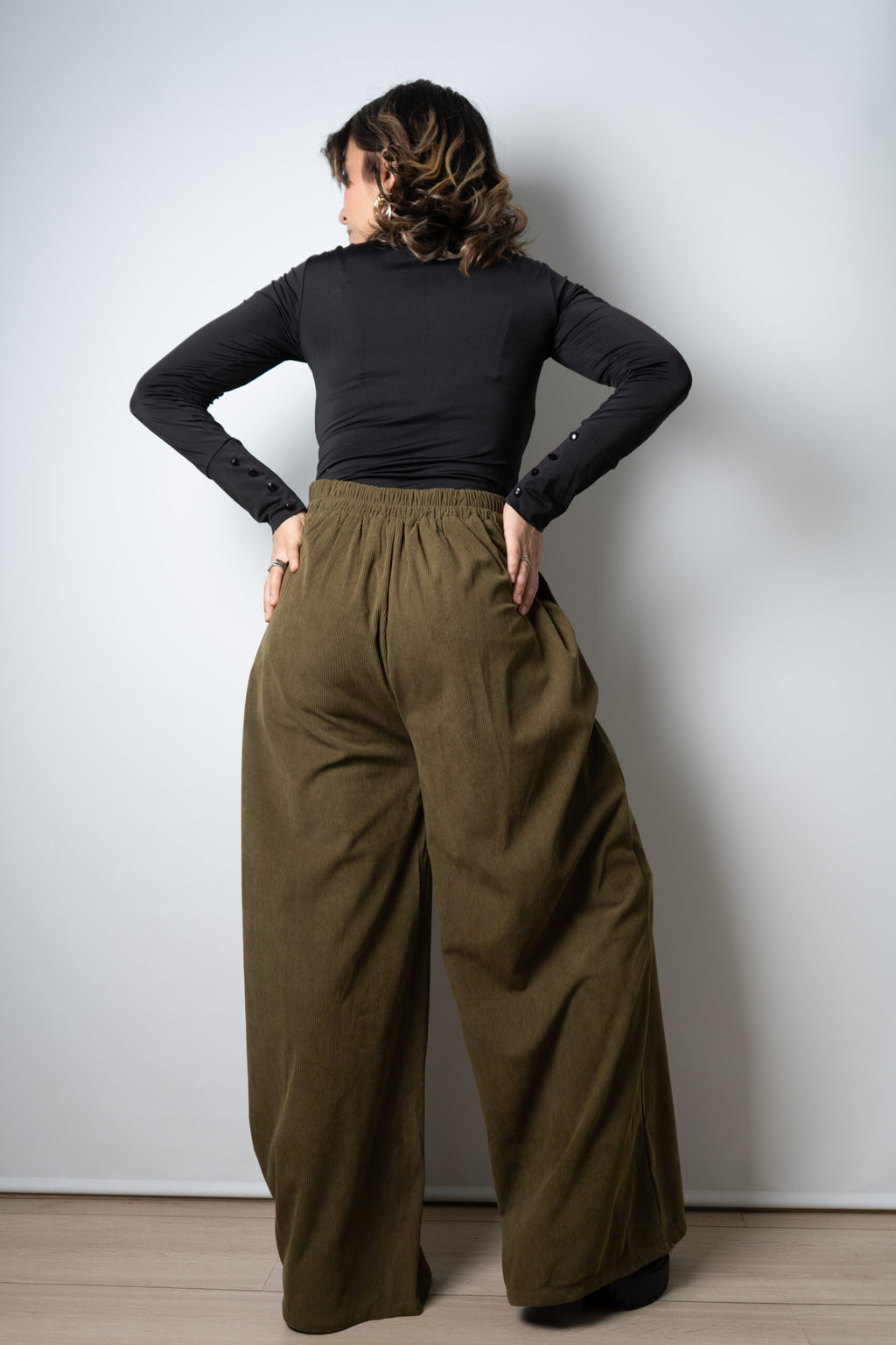 Pantalón Palazzo Cotelé - Verde
