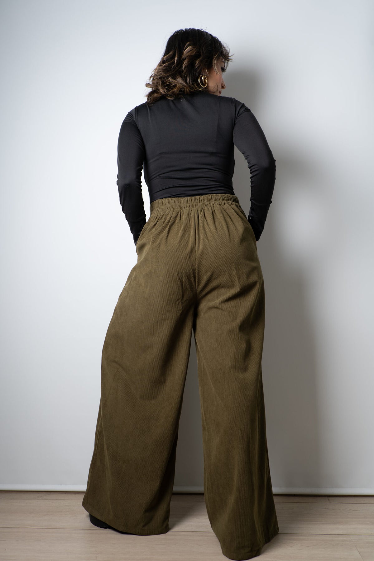 Pantalón Palazzo Cotelé - Verde