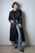Trench Italiano de Ecocuero - Negro