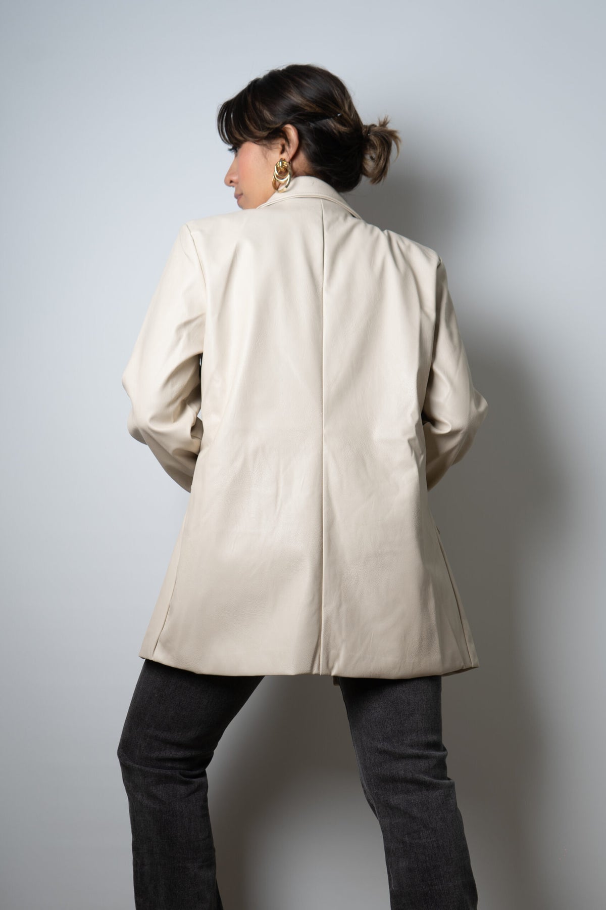 Blazer Ecocuero - Crema