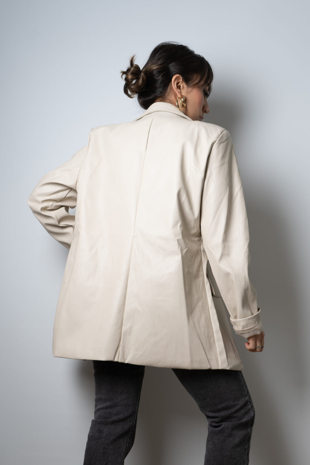Blazer Ecocuero - Crema