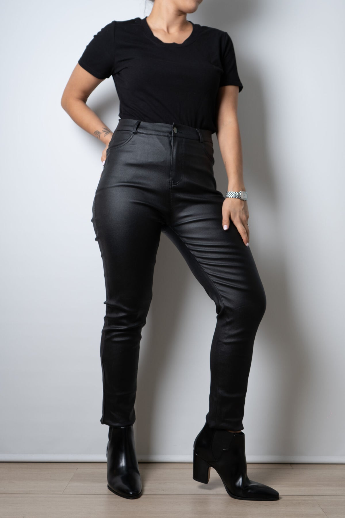 Pantalón Pitillo Ecocuero - Negro