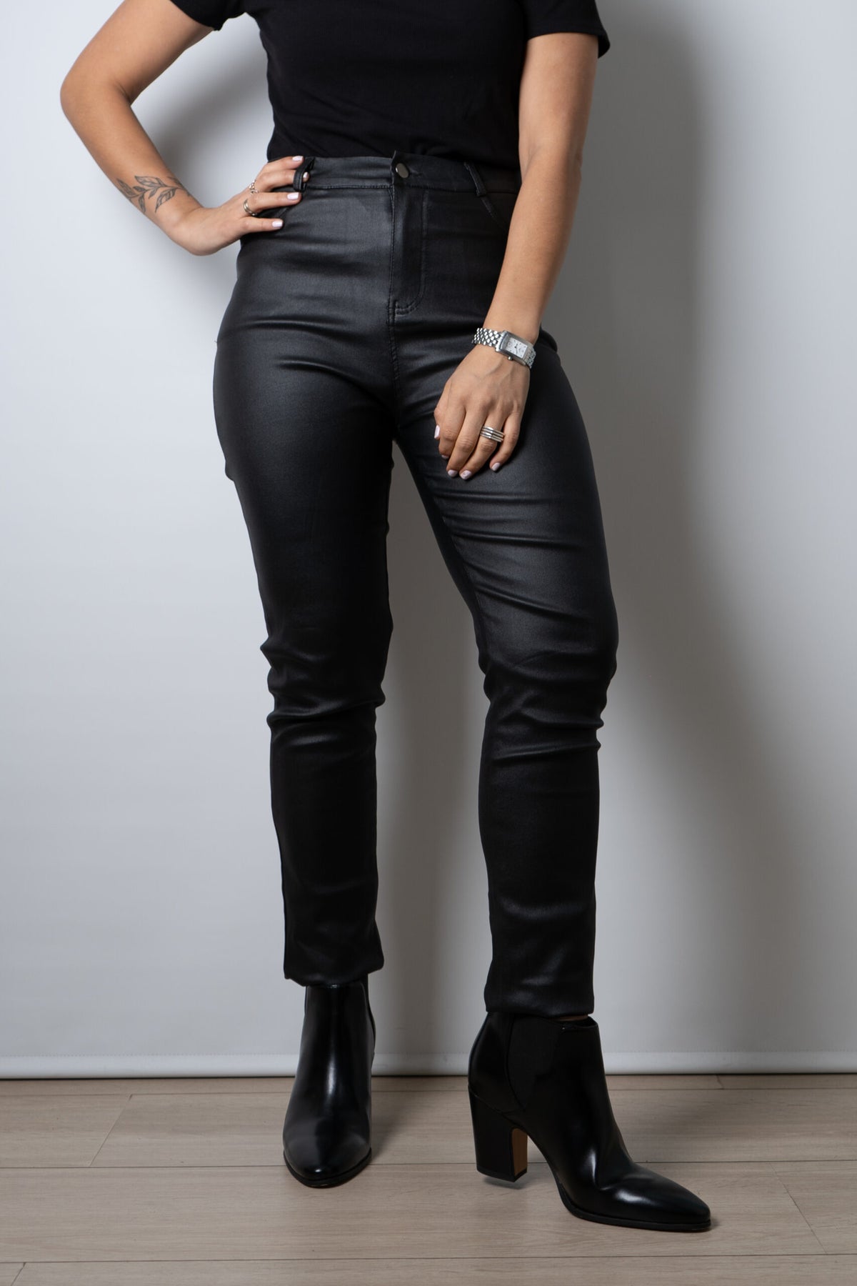 Pantalón Pitillo Ecocuero - Negro