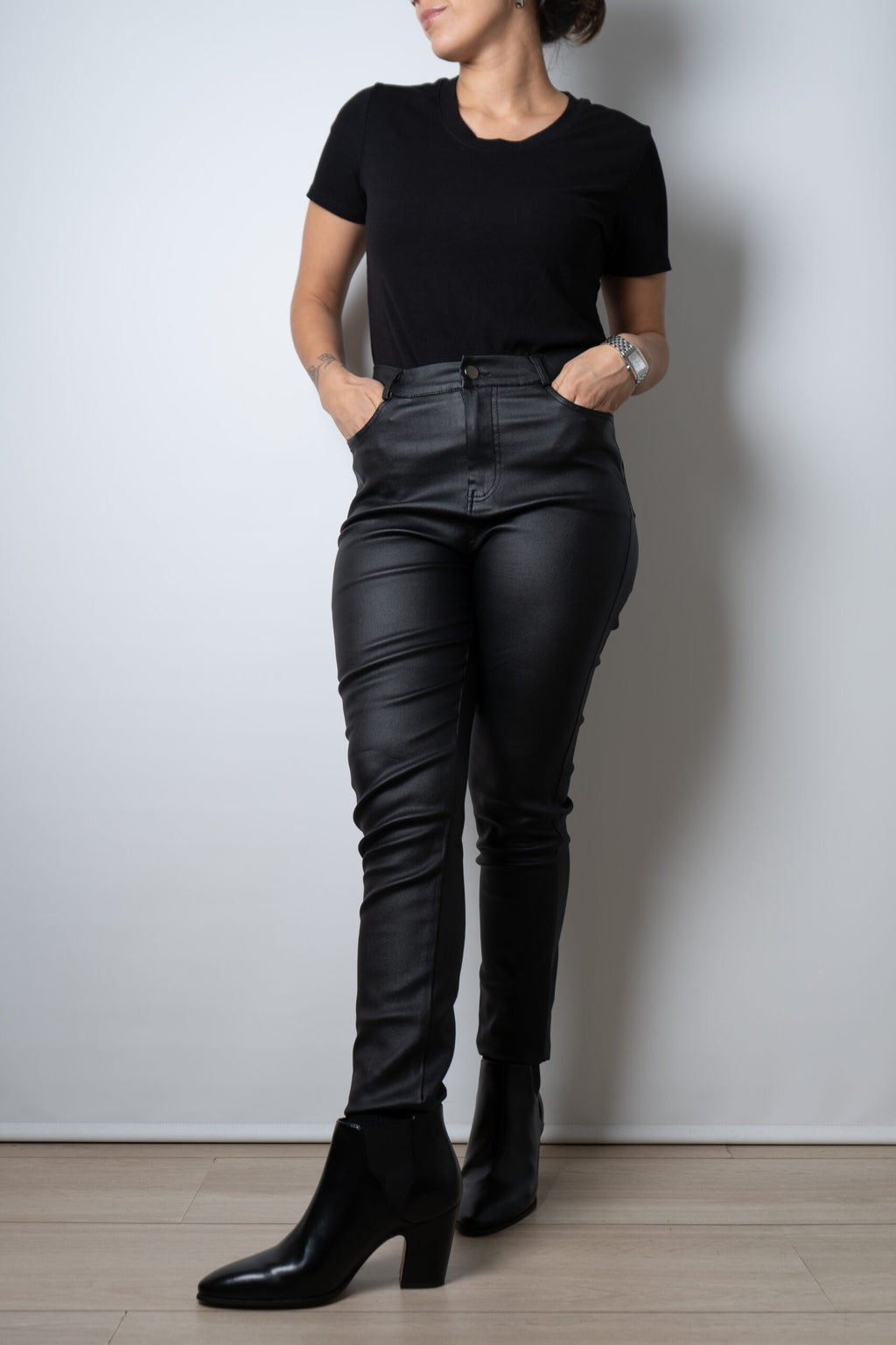 Pantalón Pitillo Ecocuero - Negro