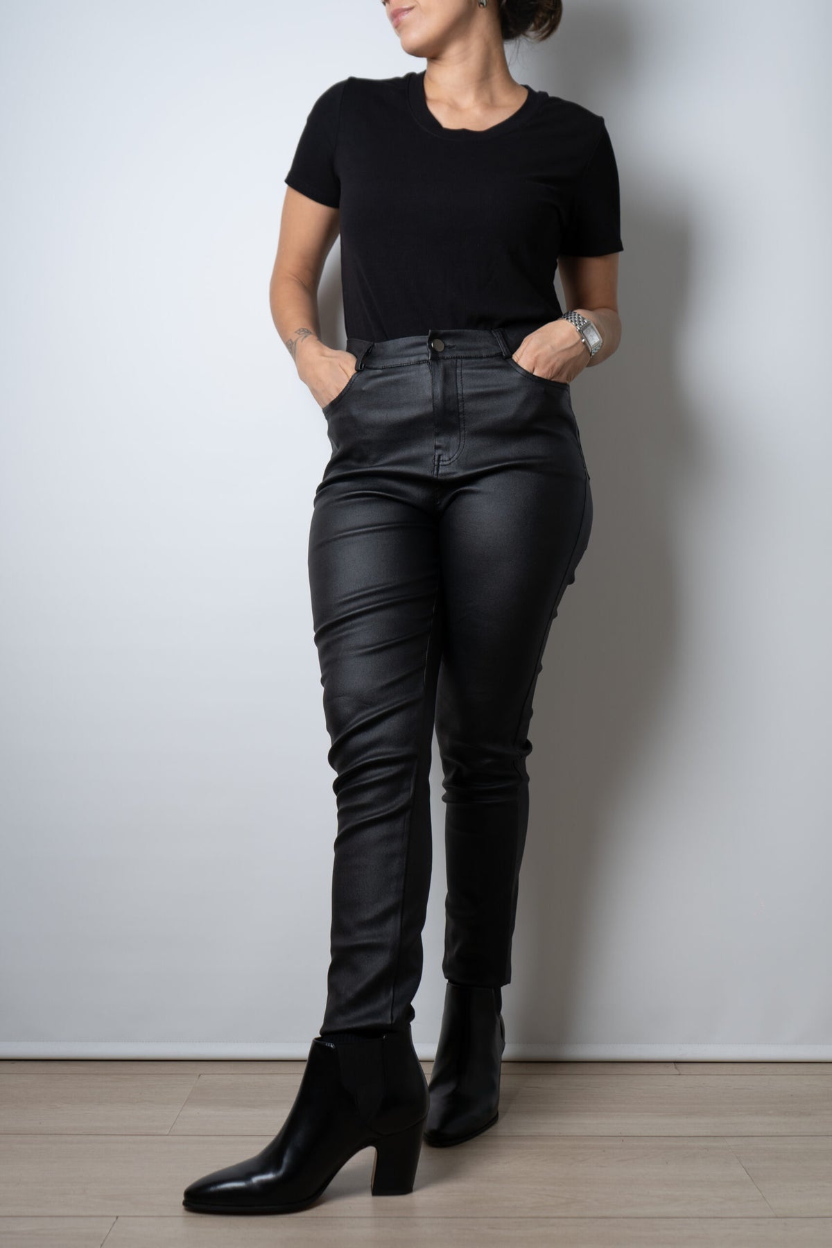 Pantalón Pitillo Ecocuero - Negro