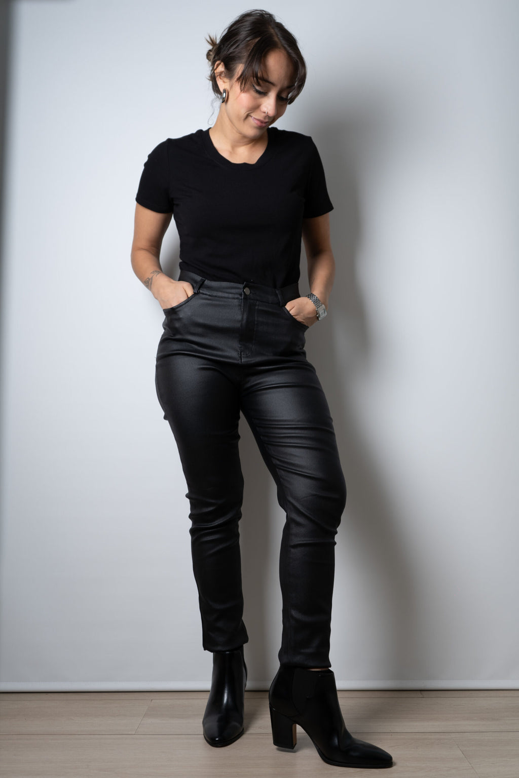 Pantalón Pitillo Ecocuero - Negro