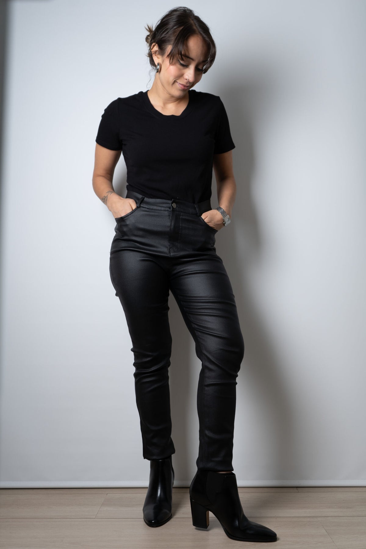 Pantalón Pitillo Ecocuero - Negro