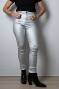 Pantalón Pitillo Ecocuero - Plateado