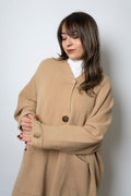 Chaquetón Lana - boton dorado - Beige