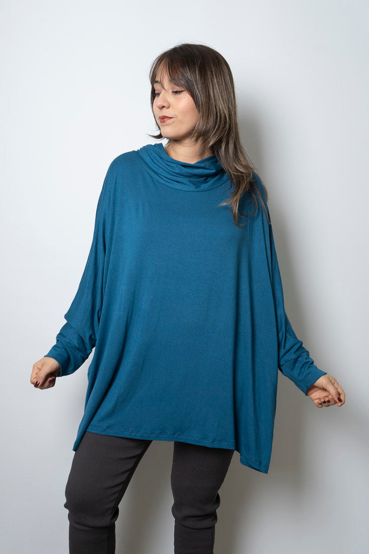 Polera Antonia - algodon - Azul petroleo
