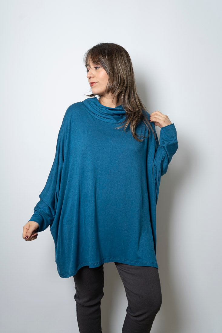 Polera Antonia - algodon - Azul petroleo