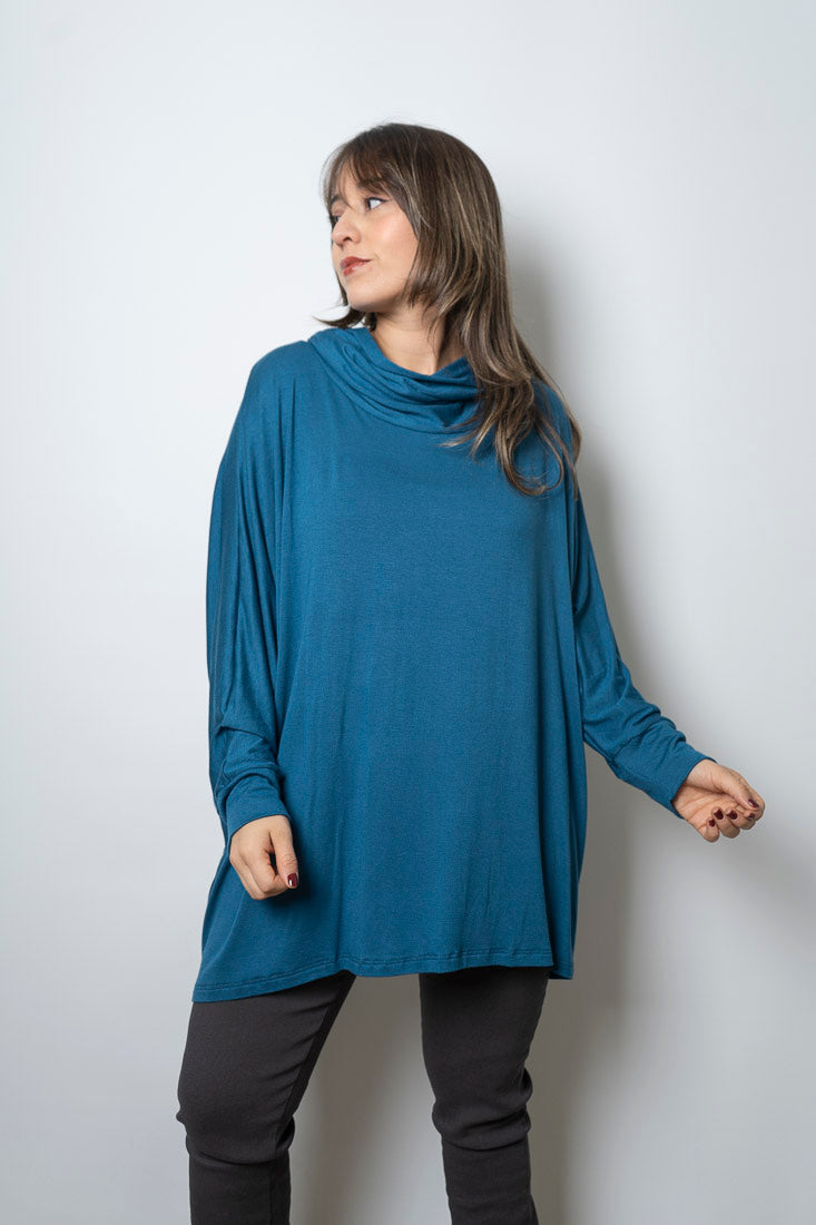 Polera Antonia - algodon - Azul petroleo