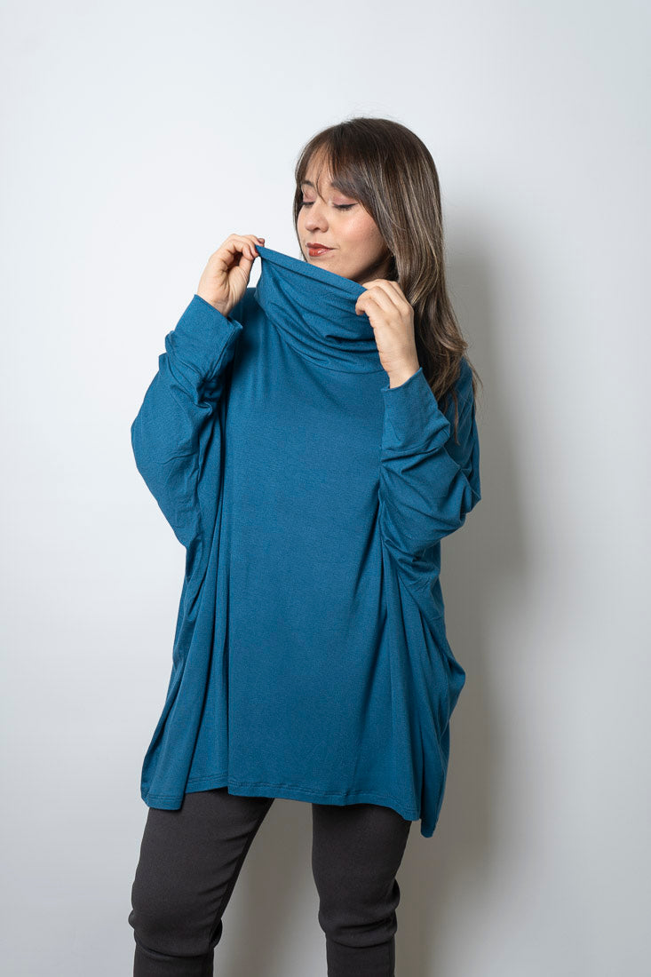 Polera Antonia - algodon - Azul petroleo