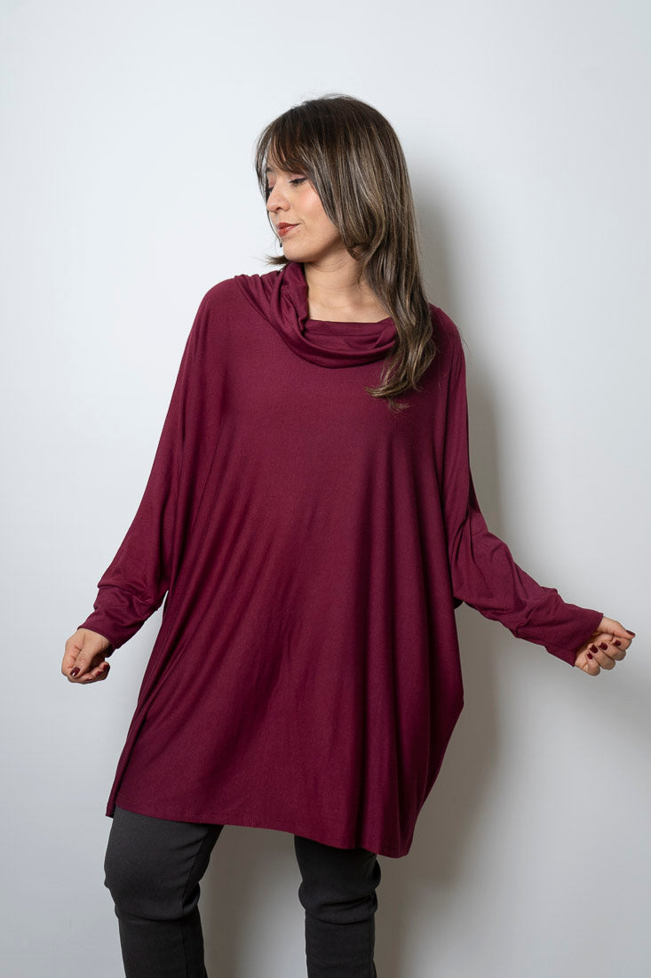 Polera Antonia - algodon - Burdeo