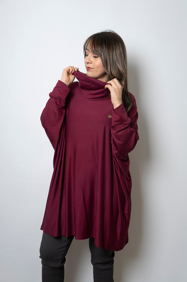 Polera Antonia - algodon - Burdeo