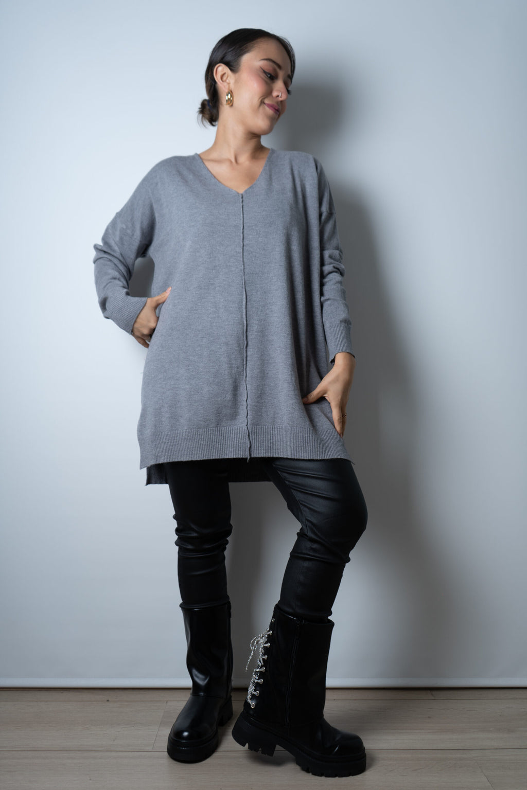 Sweater Laica - Gris ocuro