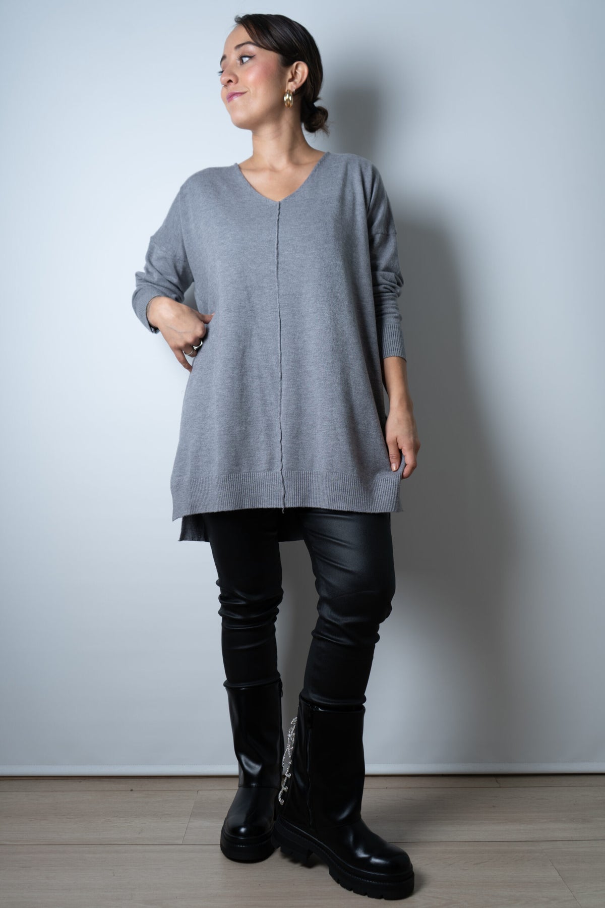 Sweater Laica - Gris ocuro