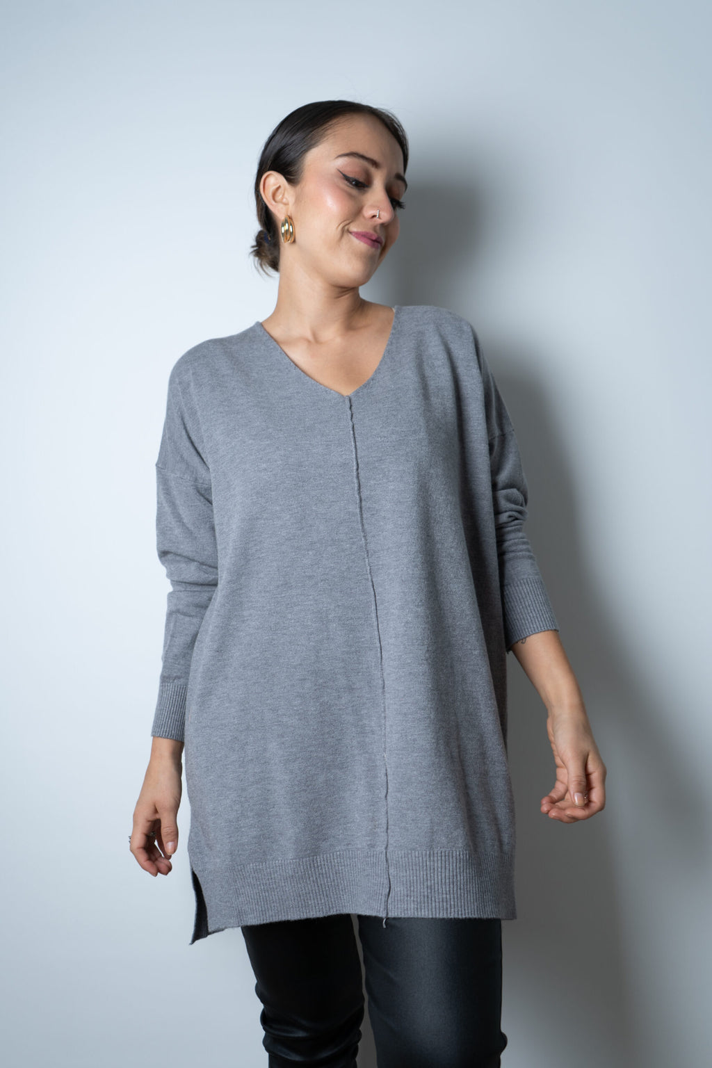 Sweater Laica - Gris ocuro