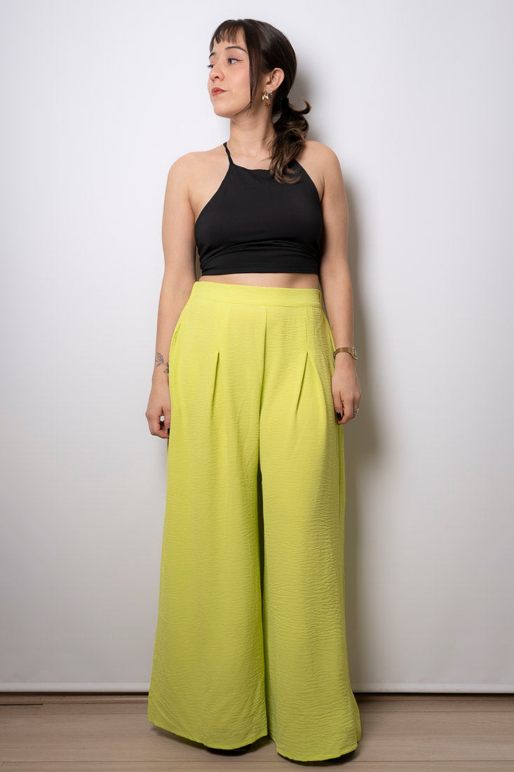 Pantalon Palazzo Aurora - Verde lima