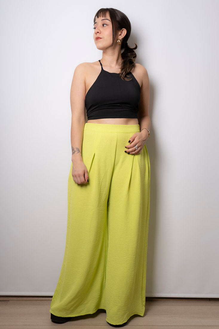Pantalon Palazzo Aurora - Verde lima