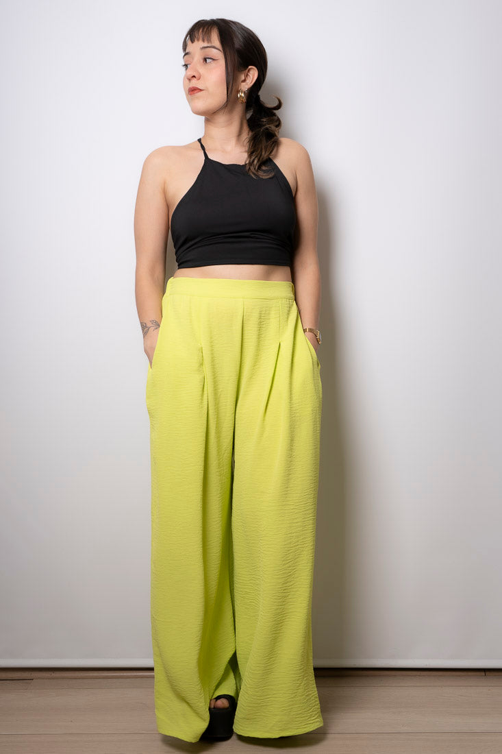 Pantalon Palazzo Aurora - Verde lima