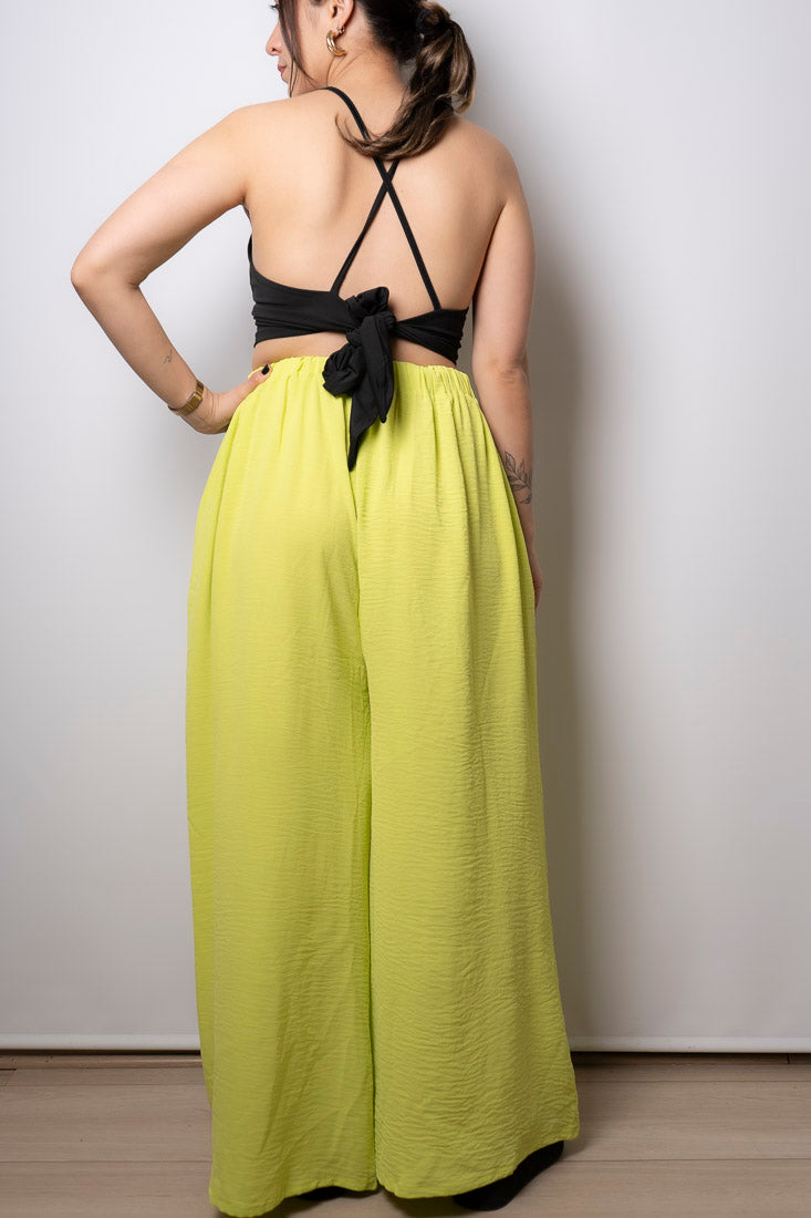 Pantalon Palazzo Aurora - Verde lima