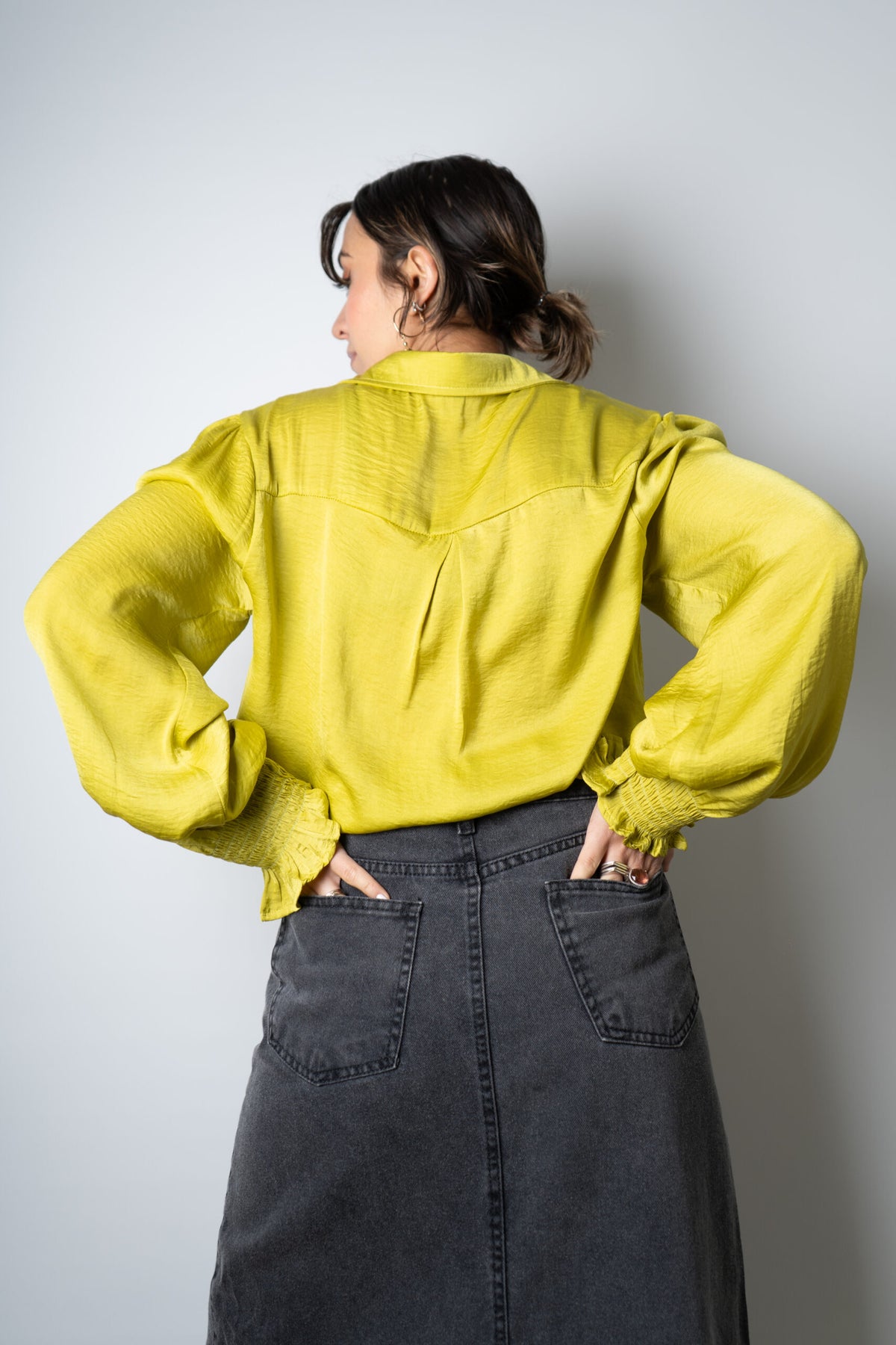 Falda larga de Jeans - Gris
