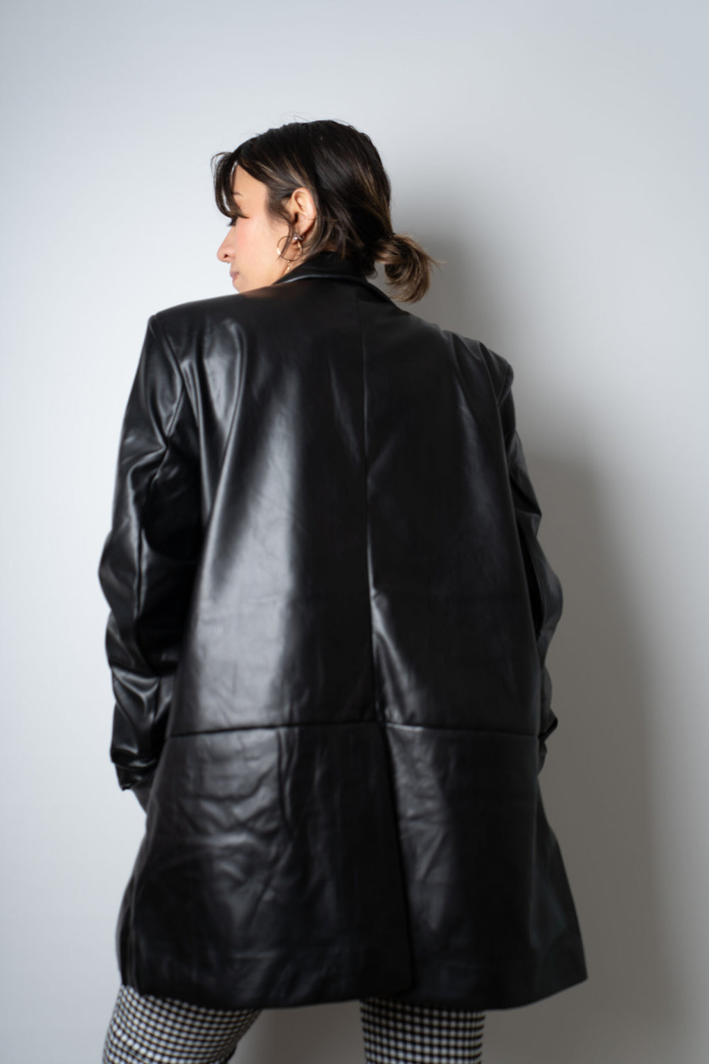 Blazer Ecocuero oversize - Negro