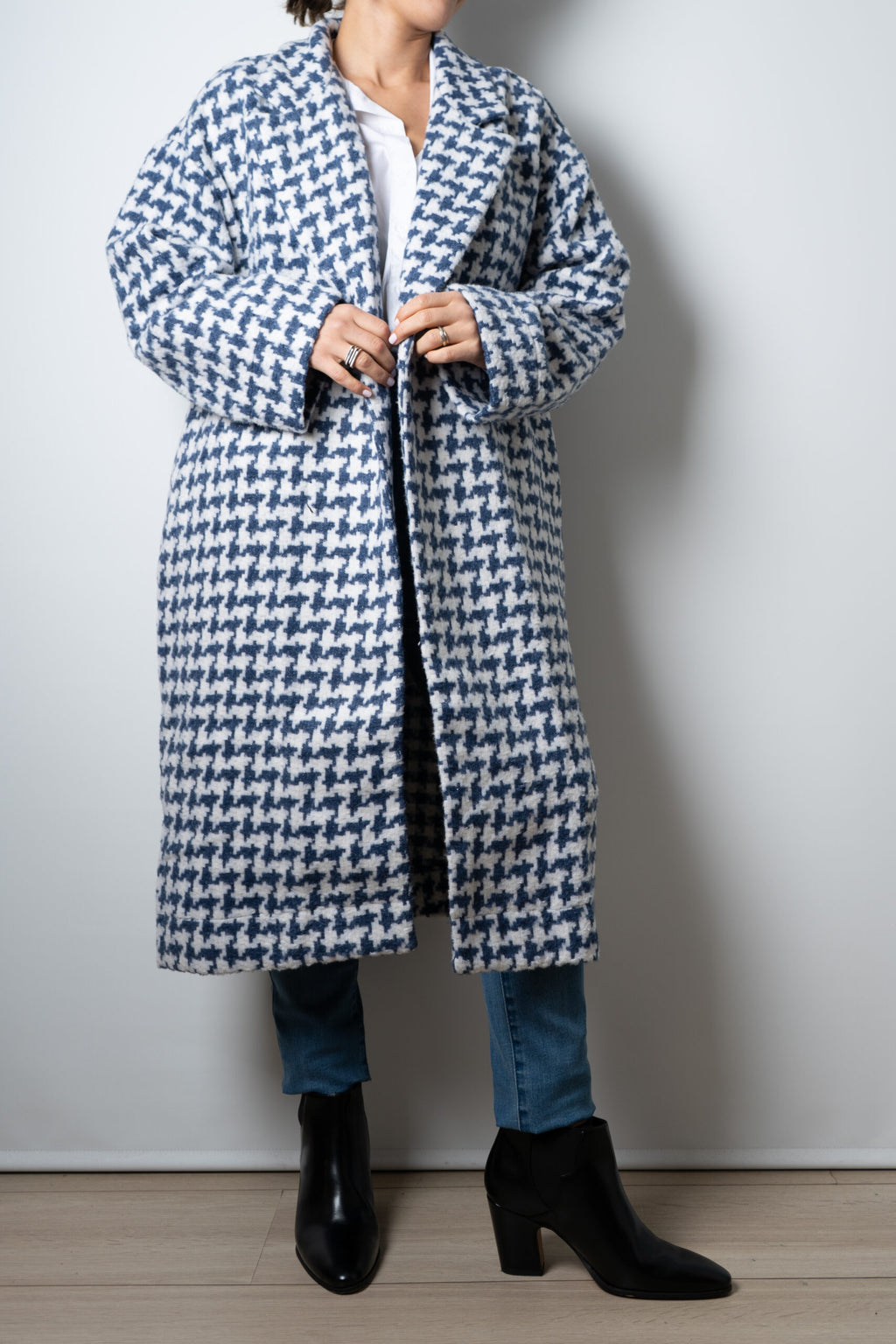 Chaquetón Lanilla - Azul con blanco