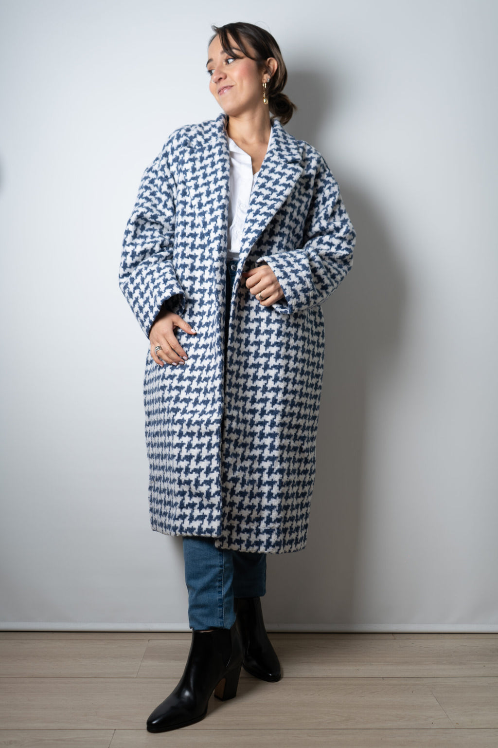 Chaquetón Lanilla - Azul con blanco