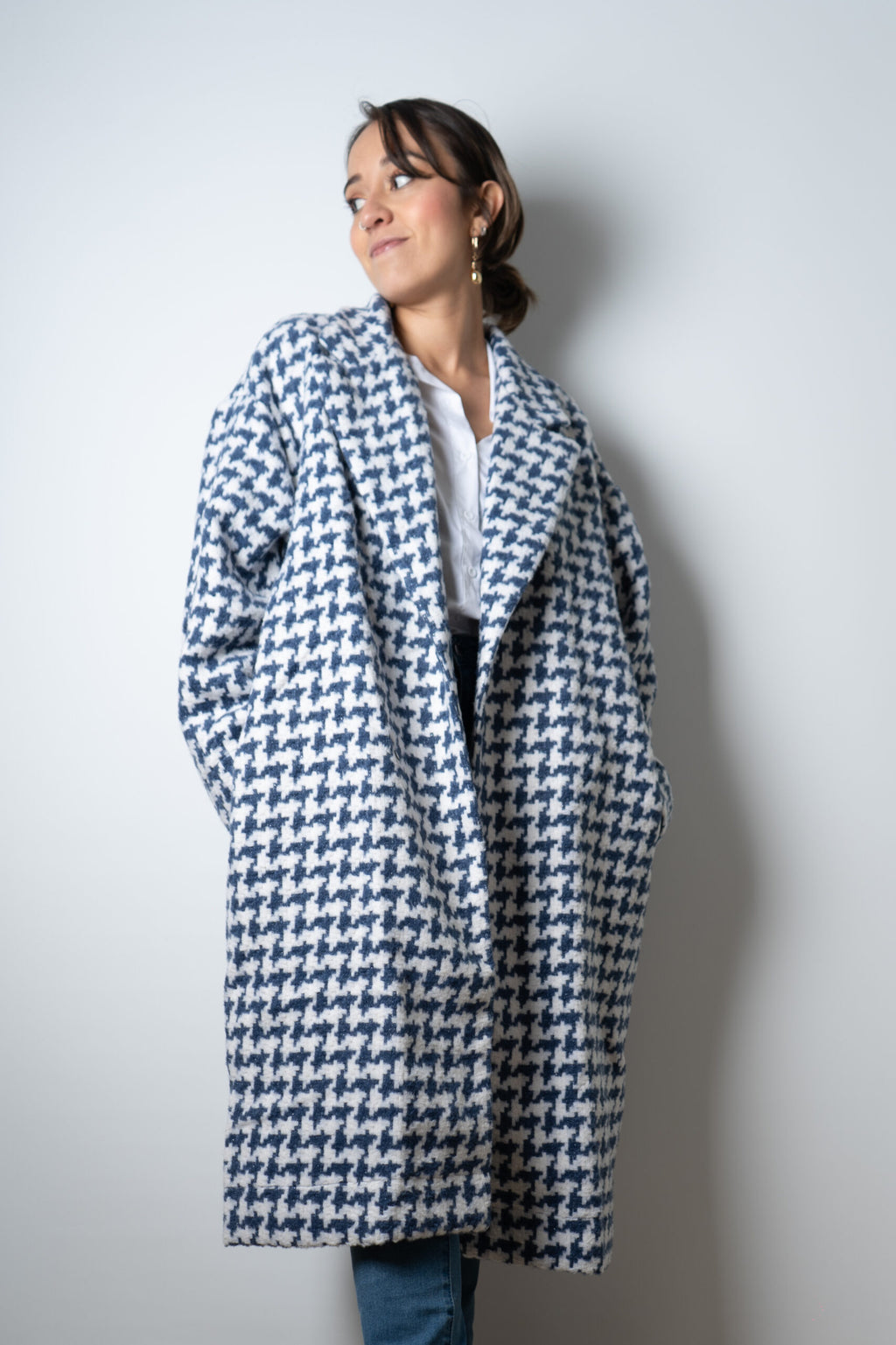 Chaquetón Lanilla - Azul con blanco