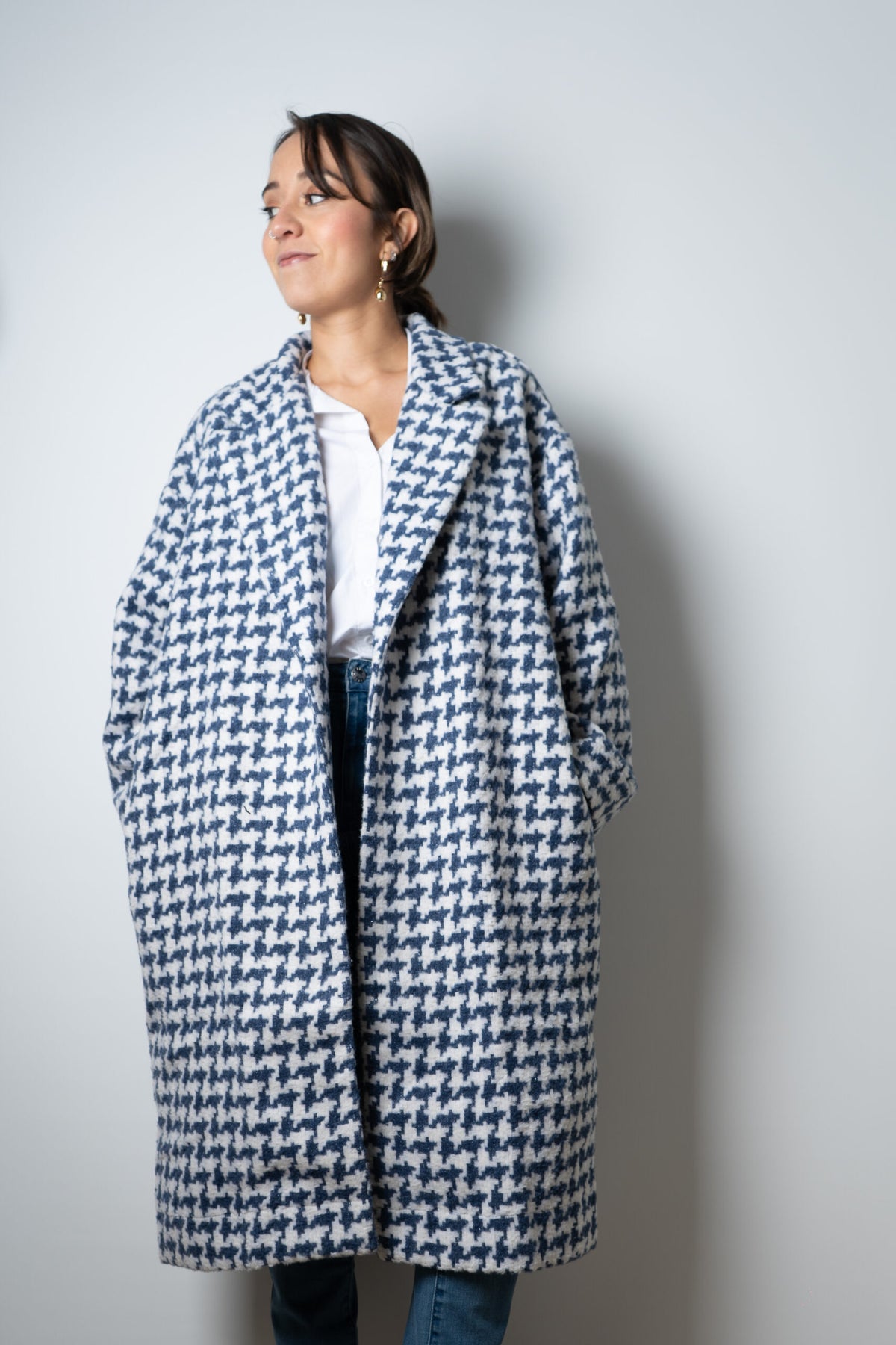 Chaquetón Lanilla - Azul con blanco