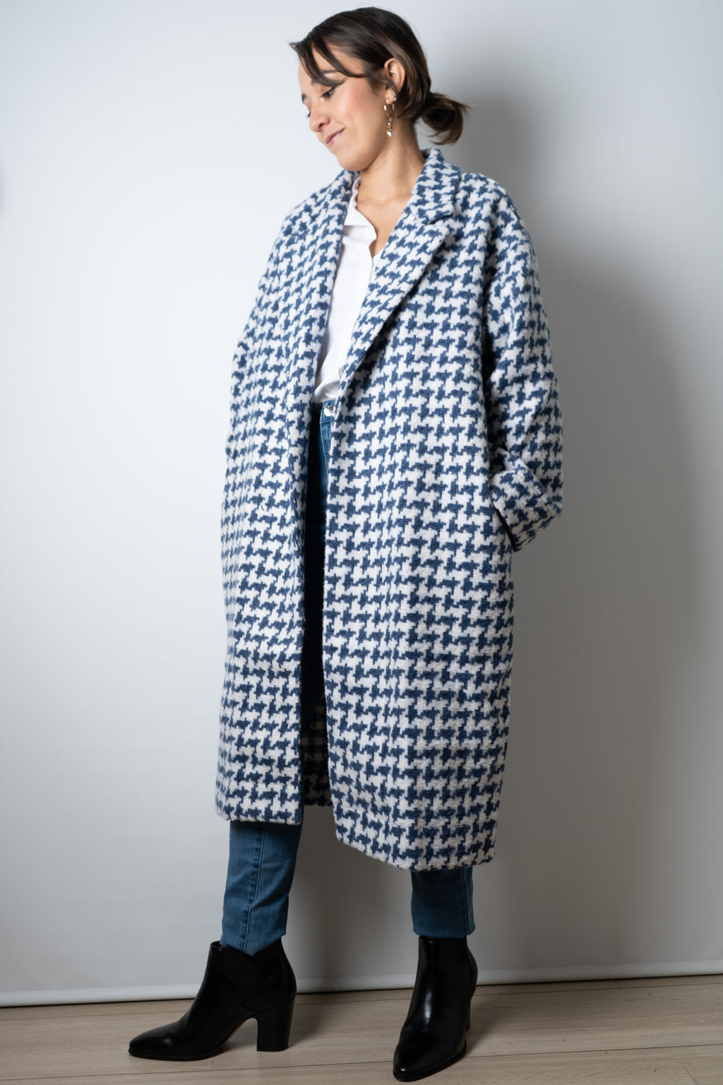 Chaquetón Lanilla - Azul con blanco
