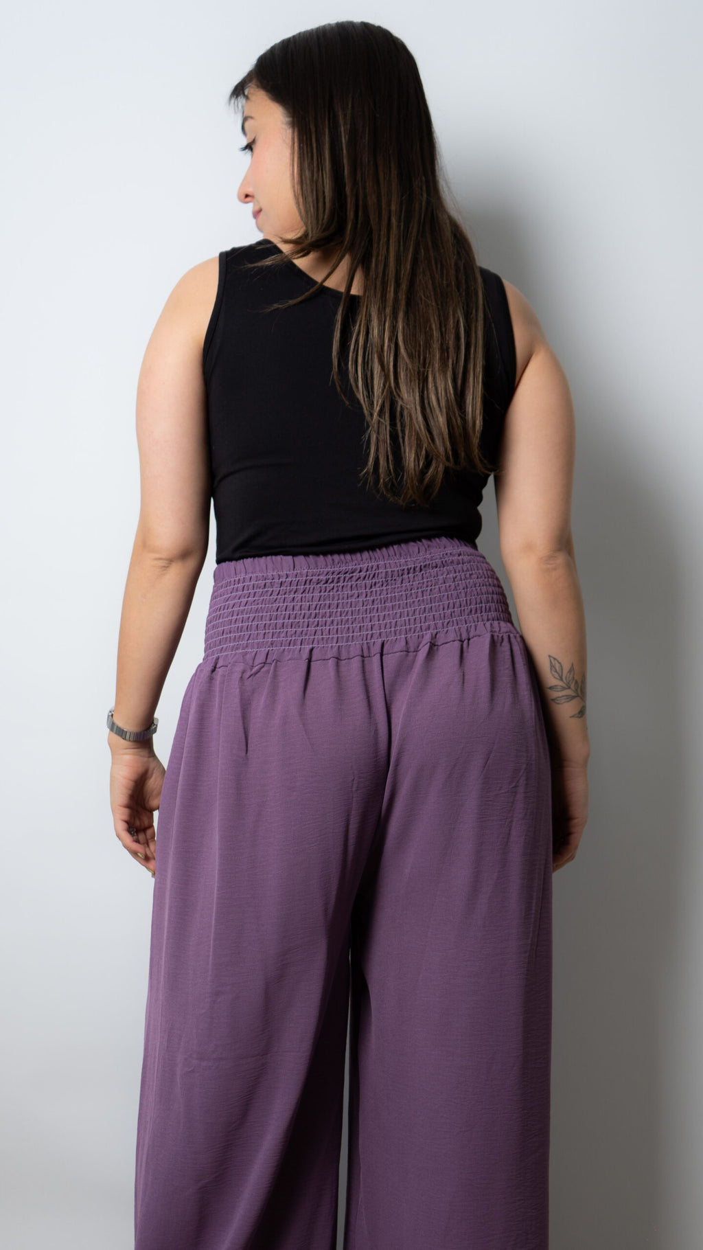 Pantalon panal con botones - morado