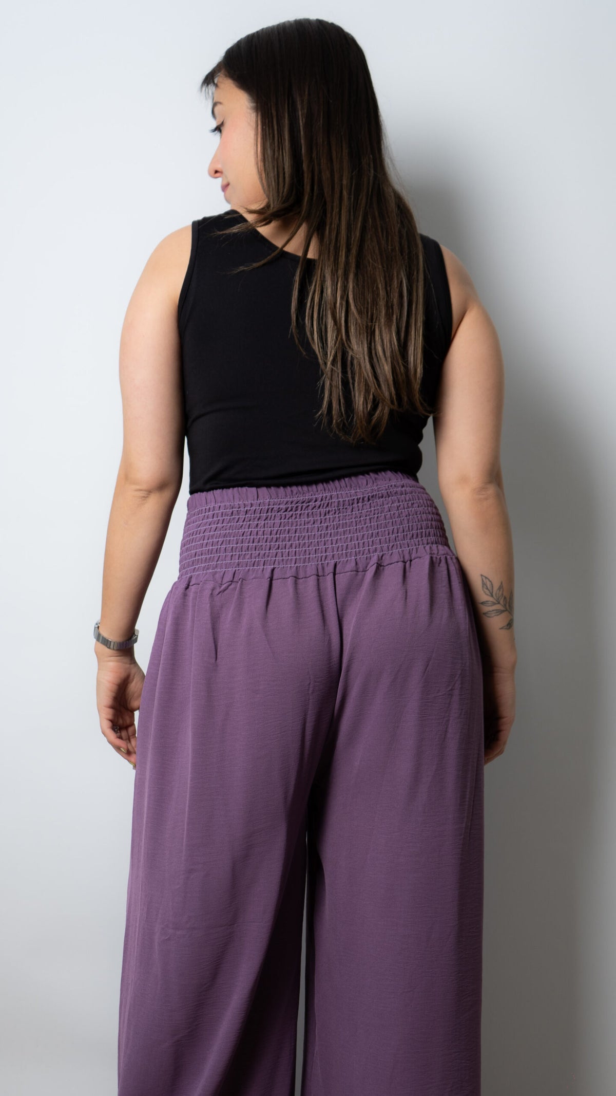 Pantalon panal con botones - morado