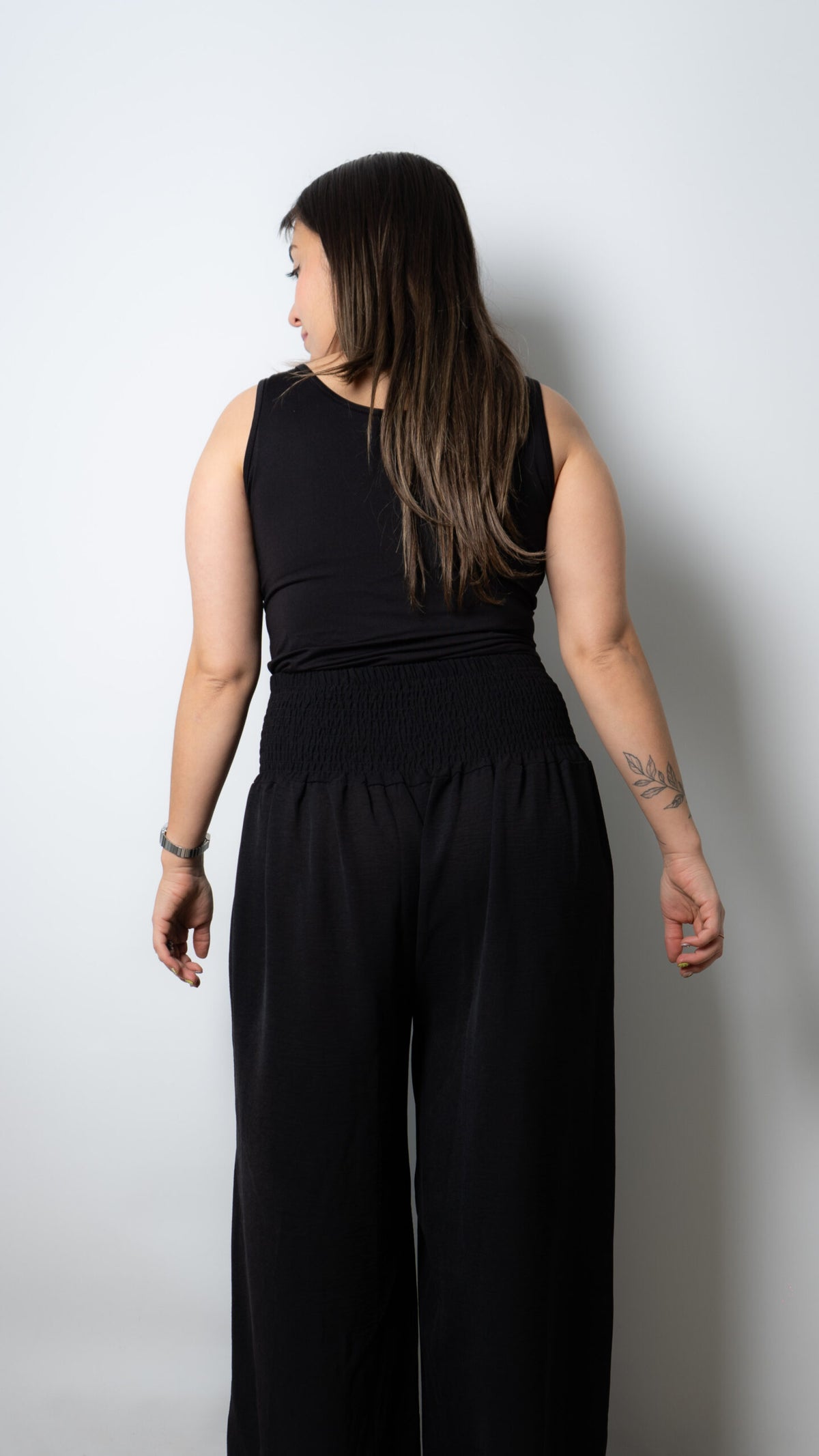 Pantalon panal con botones - Negro