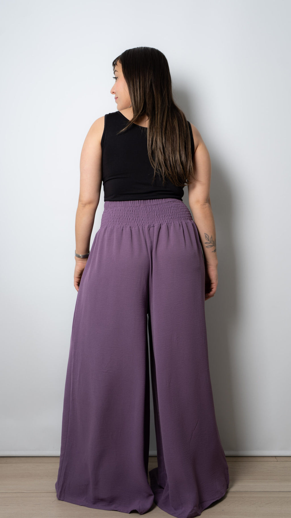 Pantalon palazo panal - Lila