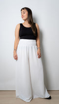 Pantalon palazo panal - Blanco
