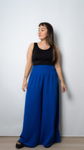 Pantalon palazo panal - Azul