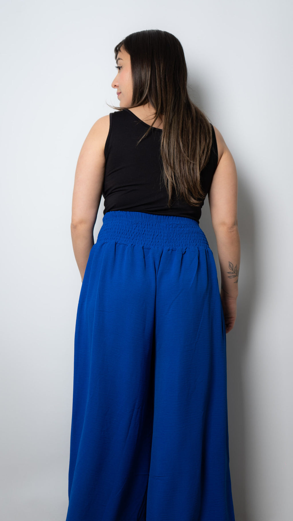 Pantalon palazo panal - Azul