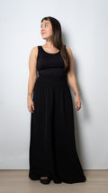 Pantalon palazo panal - Negro