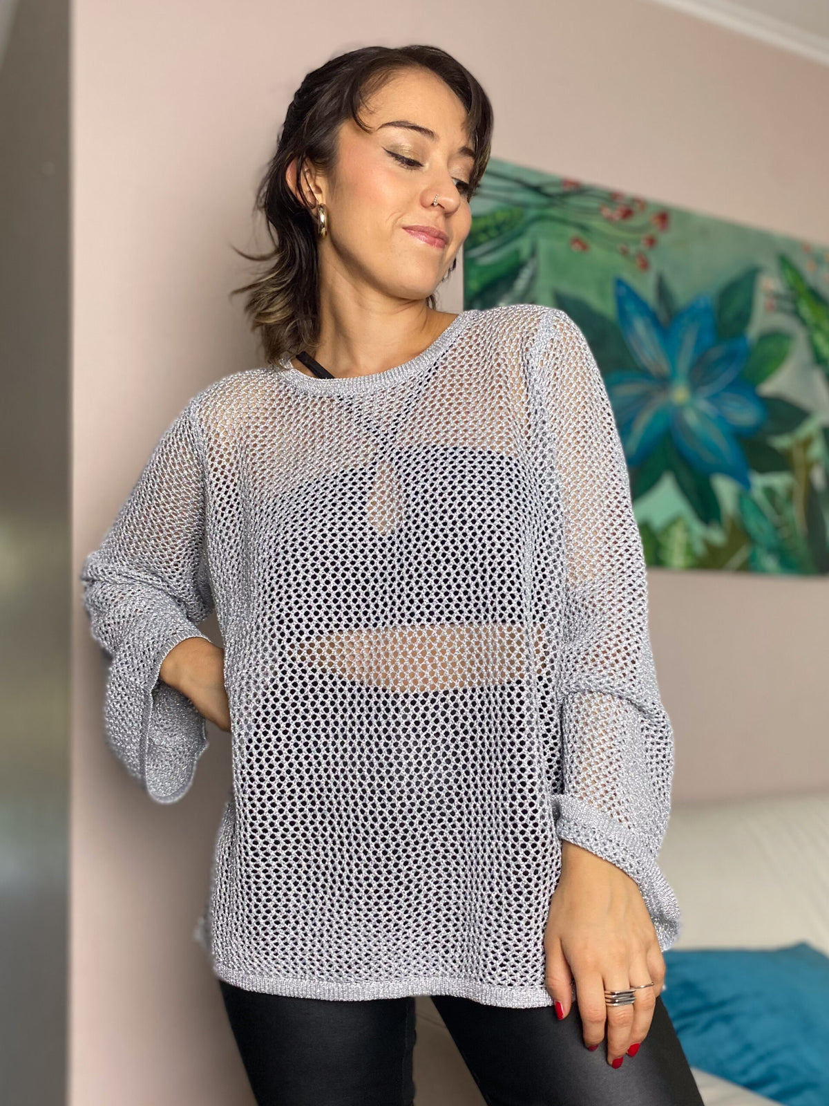 Chaleco tipo malla - Plateado